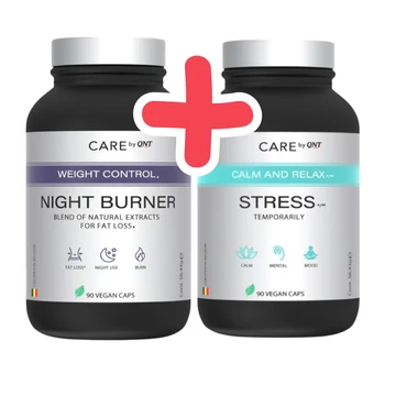 QNT CARE Night Burner 90 kapszula + AJÁNDÉK QNT CARE Stress (Calm &amp; Relax) Vegan 90 kapszula