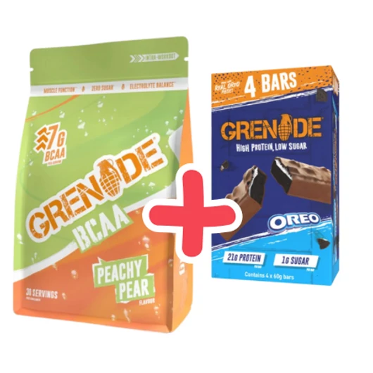 GRENADE BCAA - Peachy Pear 390 g + ajándék GRENADE High Protein bar Oreo Pack 4x60 g