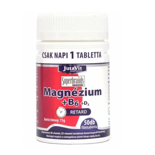JutaVit Magnézium(250mg) retard+B6+D3 tabletta 50 tabletta