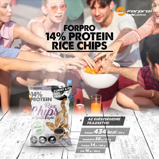 Forpro 14% Protein Rice Chips With Beluga Lentils 60g