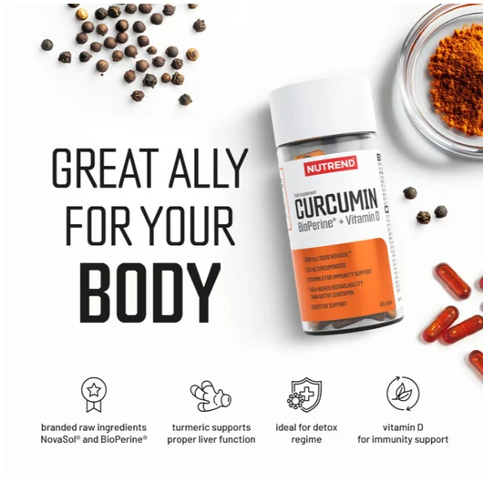 Nutrend Curcumin + Bioperine + Vitamin D - 60 kapszula