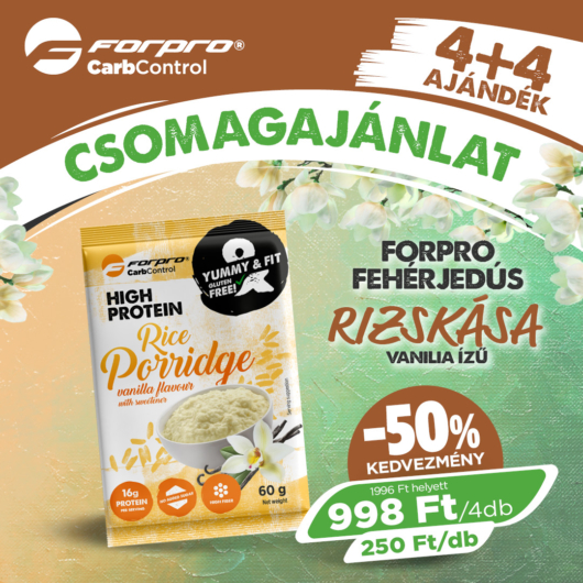 Forpro High Protein Rice Porridge vanilla 60g 4+4 csomagajánlat