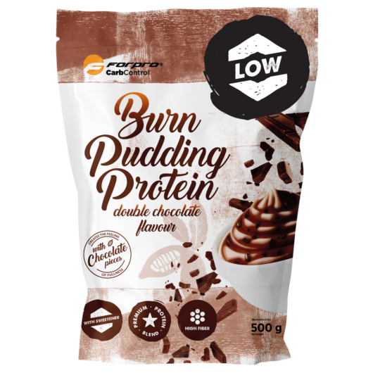 Forpro Burn Pudding Protein 500 g - Double Chocolate