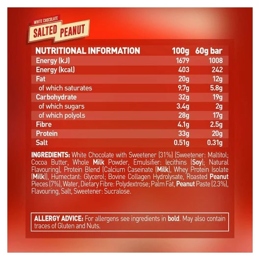 GRENADE High Protein Bar White Chocolate Salted Peanut 60g