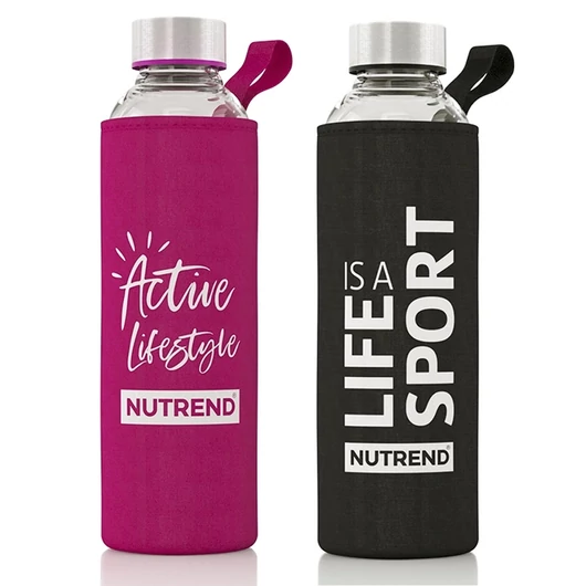 Nutrend Glass Bottle üveg kulacs Pink - 500 ml