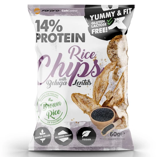 Forpro 14% Protein Rice Chips With Beluga Lentils 60g
